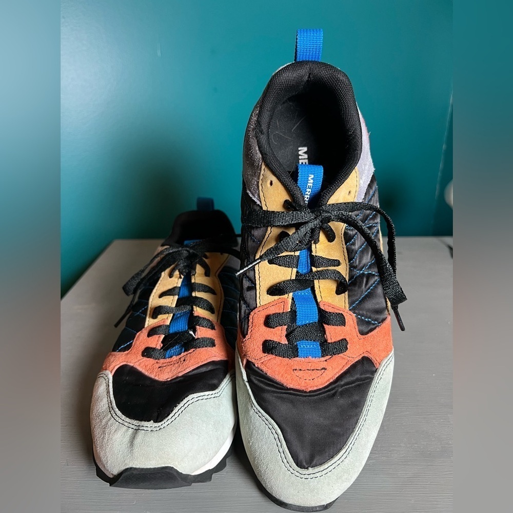 Merrell Black and Orange Sneakers Vibrant Retro Style